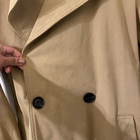 Zara Short Suede Trench Coat - Picture 4 of 9